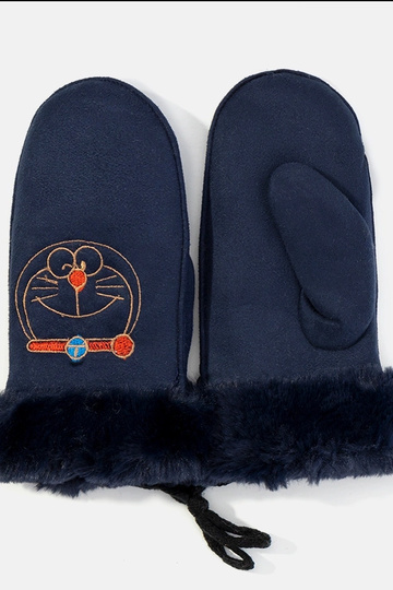 Luvas infantis azul marinho Kitty