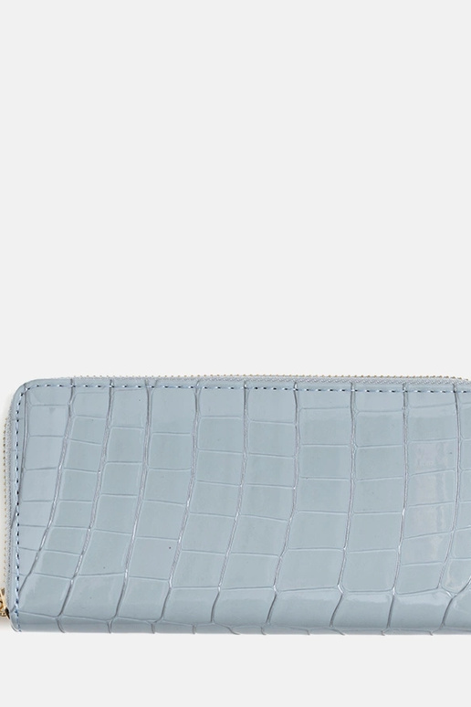 Carteira de couro envernizado azul...