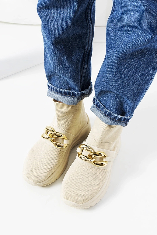 Tênis cano alto bege Martina