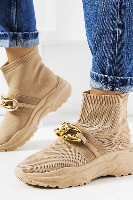 Tênis esportivos altos marrons,...