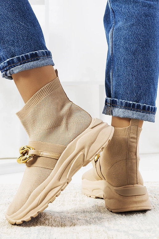 Tênis esportivos altos marrons,...