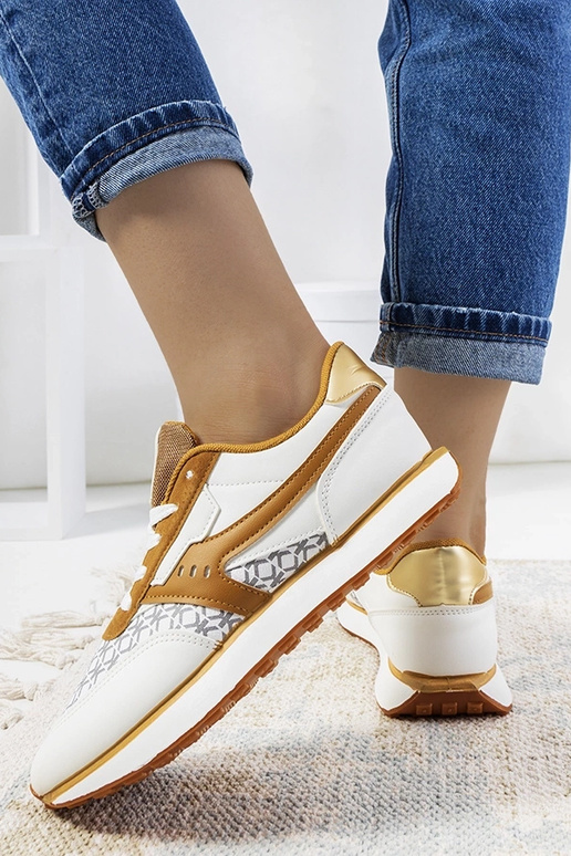 Tênis feminino Chiara branco e marrom