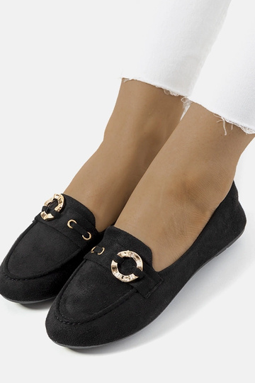 Mocassim feminino Leila preto 2
