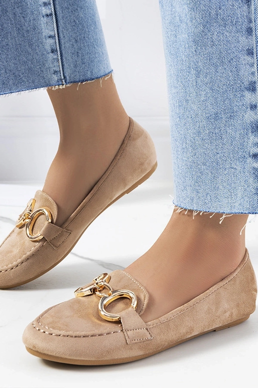 Mocassins Castor Buckle Bege