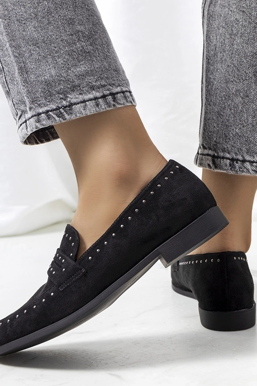 Sapatos pretos de couro com... Sapatos pretos de couro com...