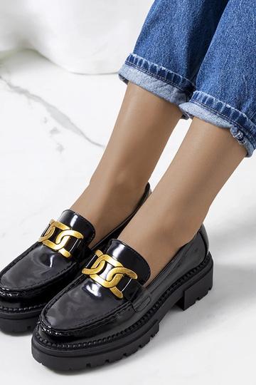 Mocassins pretos com sola alta, "Dorland" 2