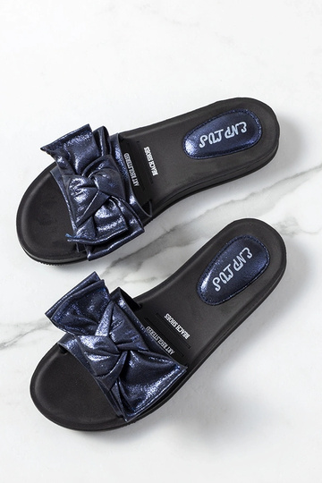 Chinelo azul marinho com laço brilhante Sora 2