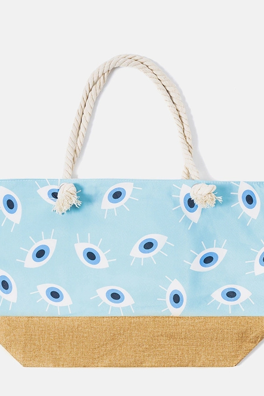 Bolsa de praia azul, "Elsina"