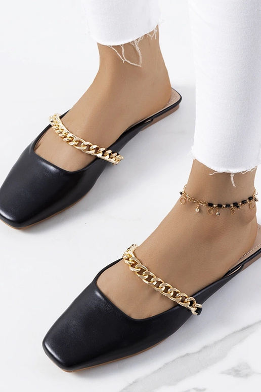 Chinelos elegantes pretos, "Baras"