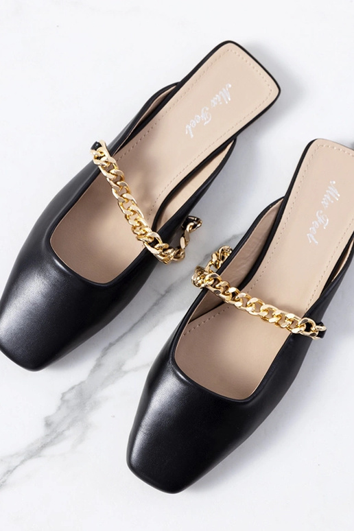 Chinelos elegantes pretos, "Baras"