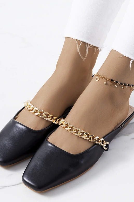 Chinelos elegantes pretos, "Baras"