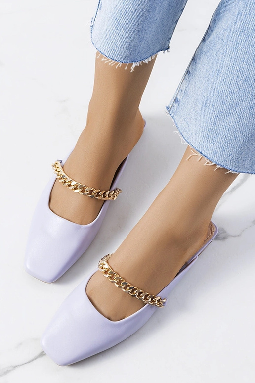 Chinelos Baras roxos elegantes