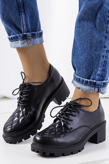Botas de camurça pretas com salto grosso, "Landra"