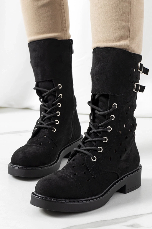 Botas Barkly pretas vazadas