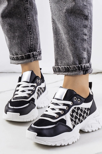 Tênis feminino Florival preto e branco