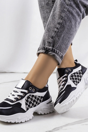 Tênis feminino Florival preto e branco 2