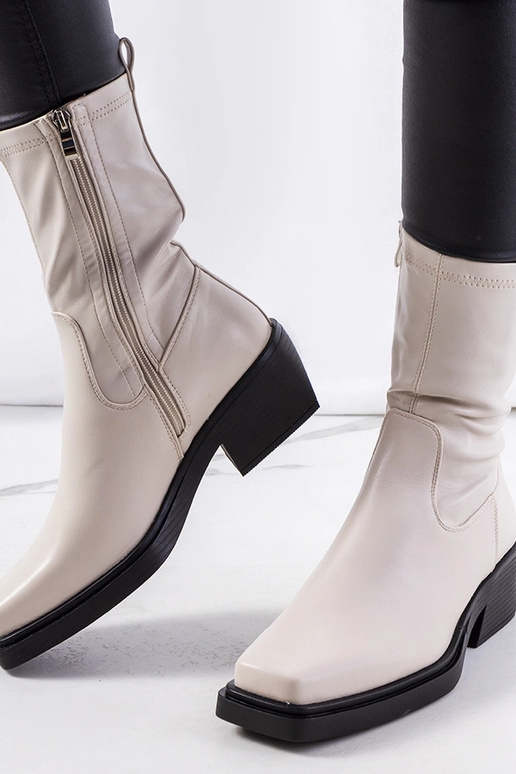 Botins de salto alto bege Marisa