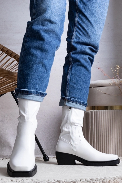 Botas brancas de salto, "Marisa"