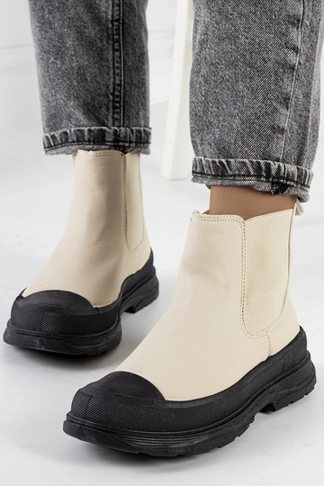 Botas de couro sintético bege Loree 2