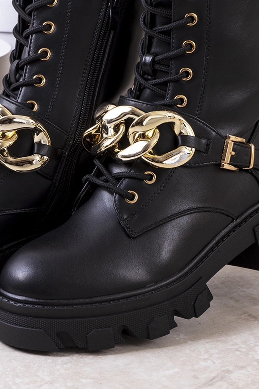 Botas pretas Laboy com corrente no...