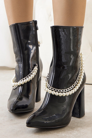 Botins pretos de verniz com... 2