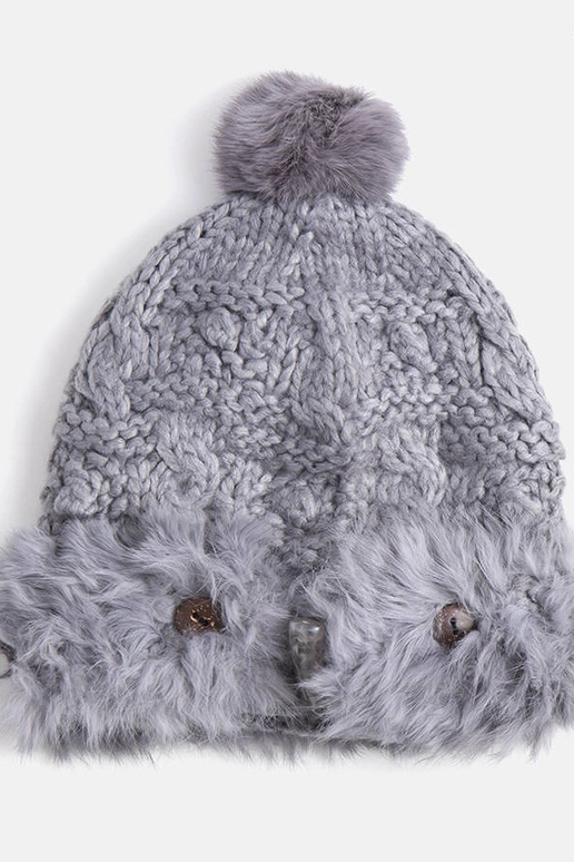 Chapéu de pele cinza Danna