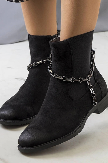 Botas curtas pretas com corrente, “Lesme”