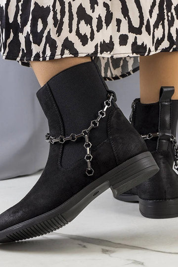 Botas curtas pretas com corrente, “Lesme” 2
