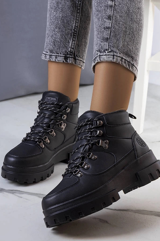 Botas de caminhada pretas de inverno,...