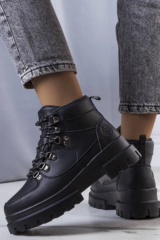 Botas de caminhada pretas de inverno,...