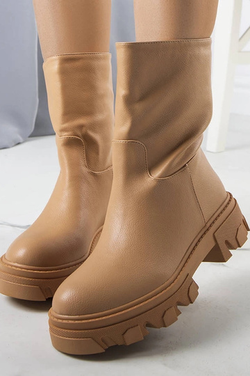 Botas curtas marrons de...