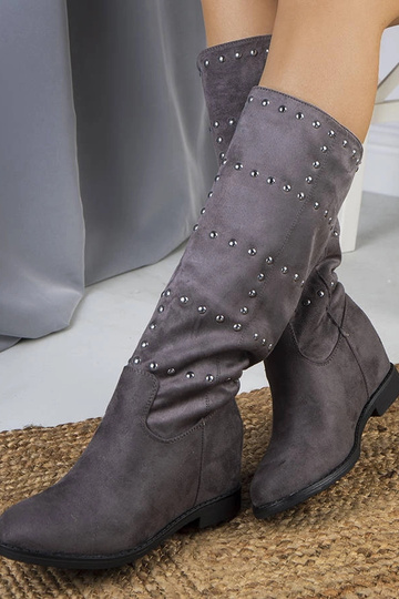 Botas longas cinzas com... 2