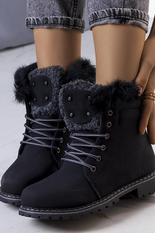 Botas curtas pretas de inverno com...