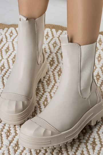 Botins femininos Crispo bege 2