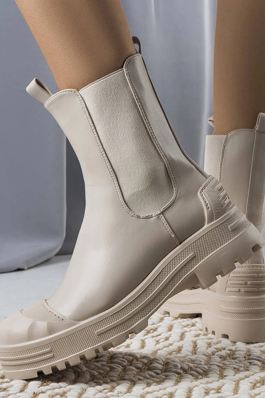 Botins femininos Crispo bege