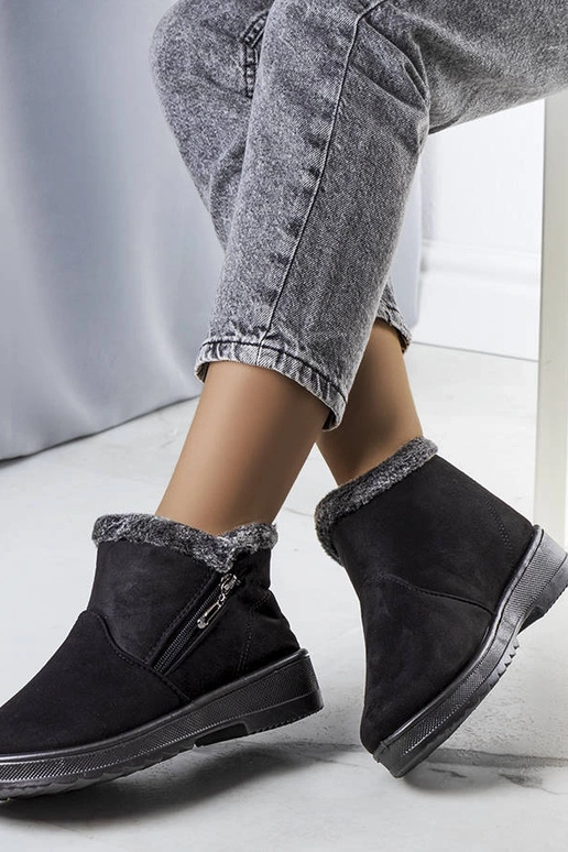 Botas de neve pretas com isolamento e...