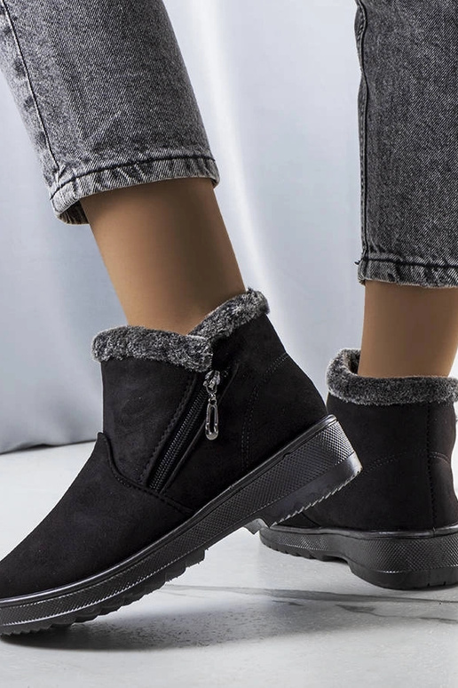 Botas de neve pretas com isolamento e...