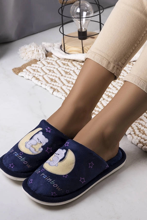 Pantufas Rainbow Moon azul marinho...