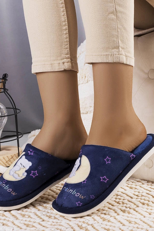 Pantufas Rainbow Moon azul marinho...