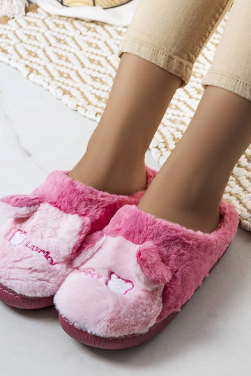 Pantufas macias rosa escuro Lucky Teddy 2