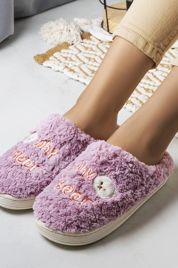 Chinelos Roxos Macios Por que Urso
