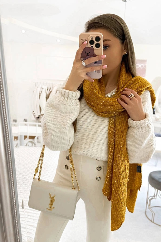 Cachecol Khalil Yellow Polka Dot