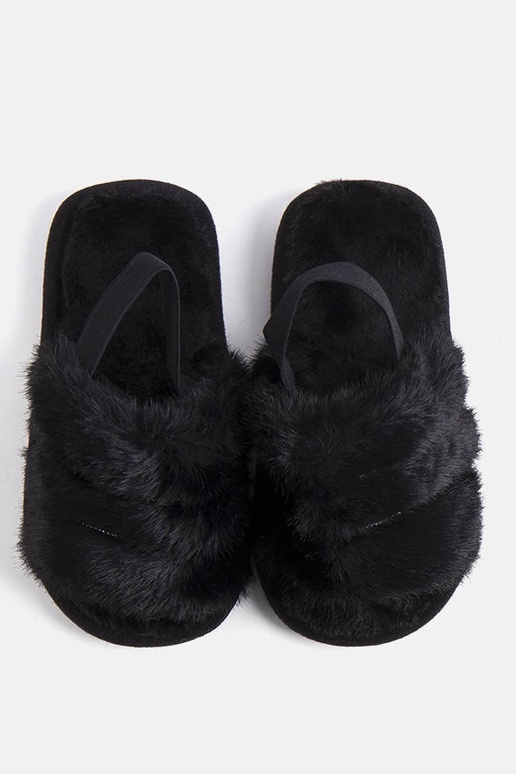 Chinelos elásticos pretos da Leilana