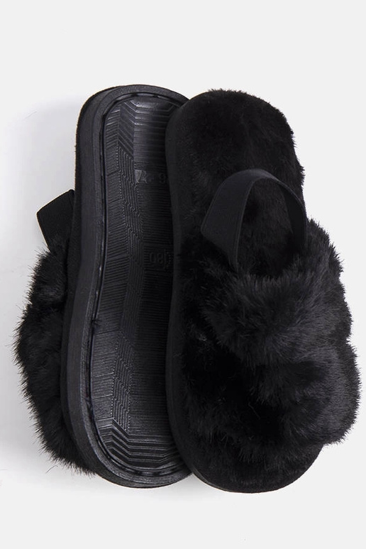 Chinelos elásticos pretos da Leilana