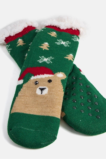 Meias verdes quentes com Teddy Bear Challi 2
