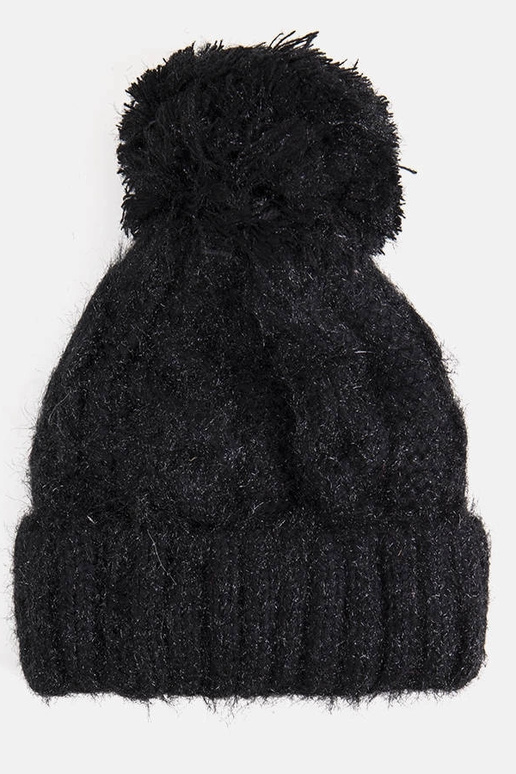 Chapéu pompom preto Karloti