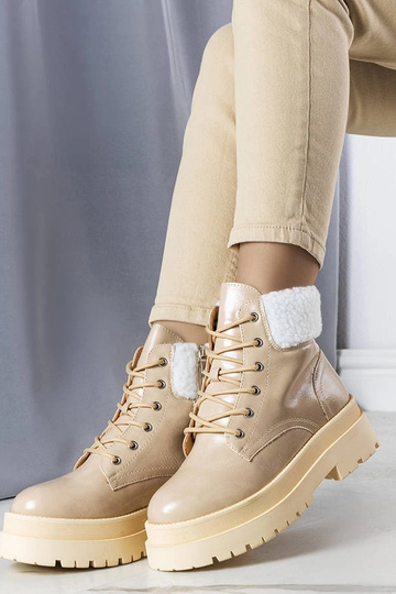 Botas de inverno bege com... 2