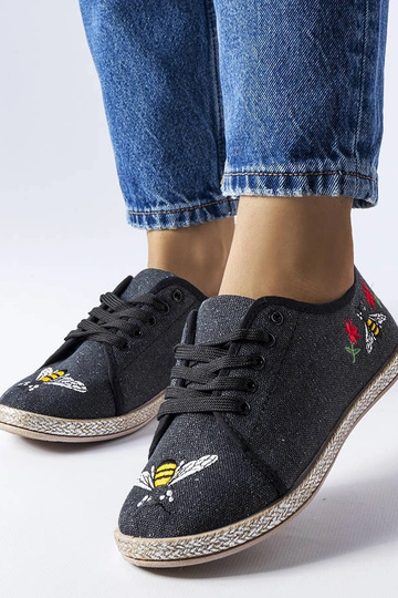 Alpargatas Malia Black Glitter