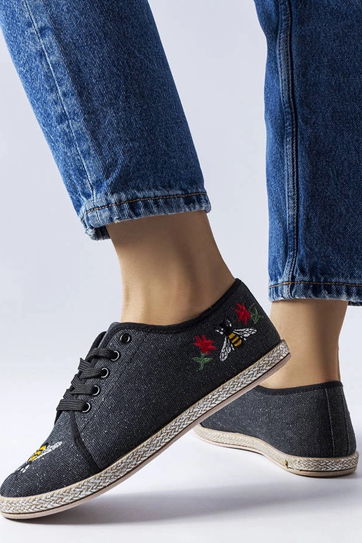 Alpargatas Malia Black Glitter