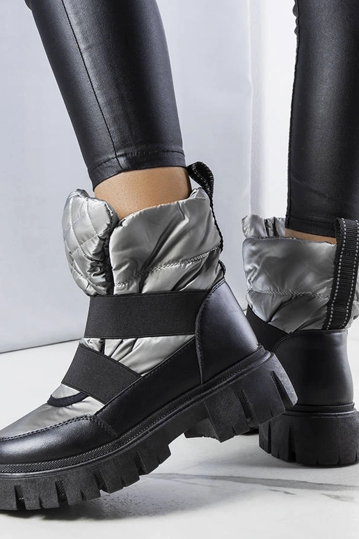 Botas de neve com isolamento cinza...